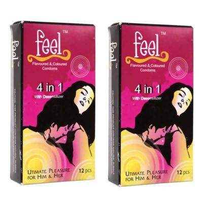 Hộp bao cao su gân gai Feel 4in1 12 chiếc nhập khẩu